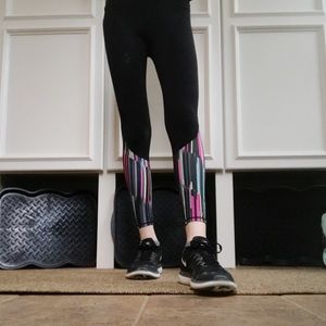 kids rainbow-black leggings